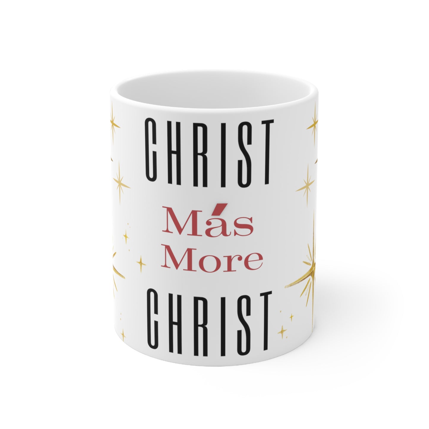 Christmas/Más (Spanish)/More Christ/Star of Bethlehem Ceramic Mug 11oz (White)