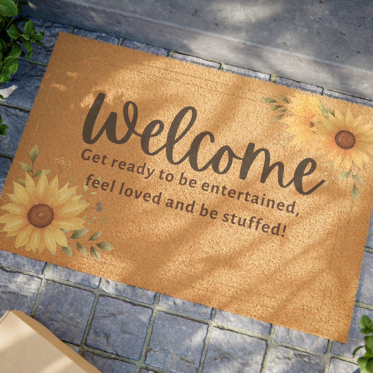 Welcome Doormat Family Doormat Sunflower Welcome Script Doormat Realtor Client Gift Front Doormat Housewarming gift