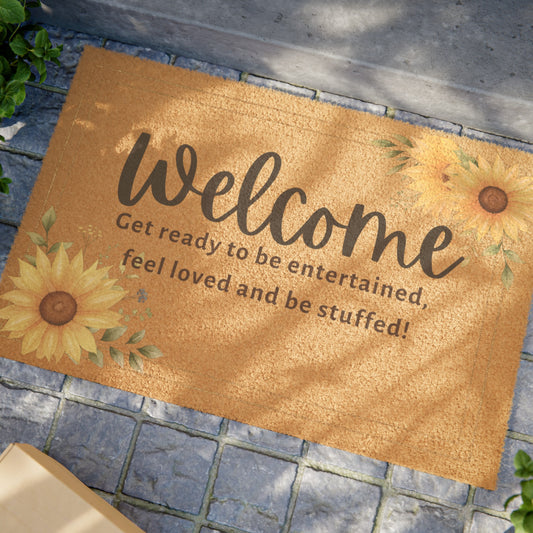 Welcome Doormat Family Doormat Sunflower Welcome Script Doormat Realtor Client Gift Front Doormat Housewarming gift