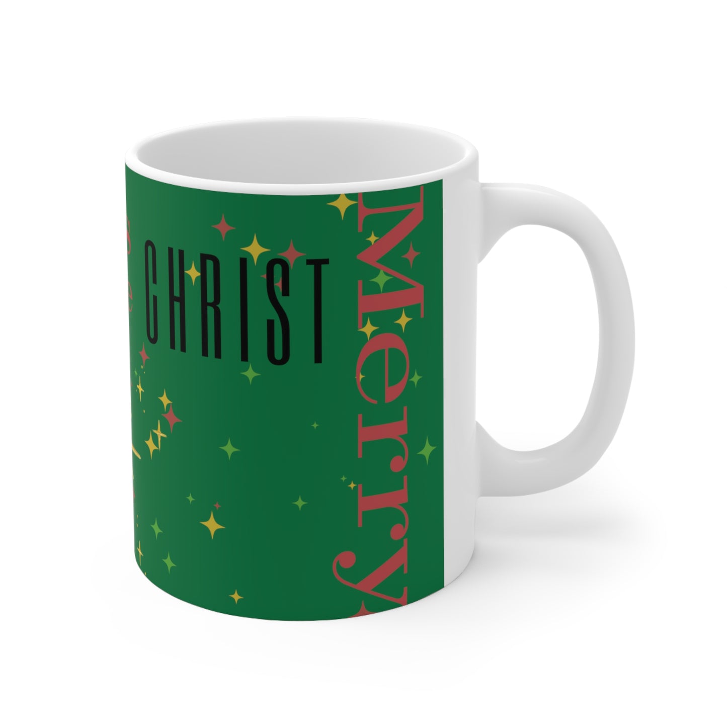 Christmas/Más (Spanish)/More Christ/Star of Bethlehem Ceramic Mug 11oz (Green)