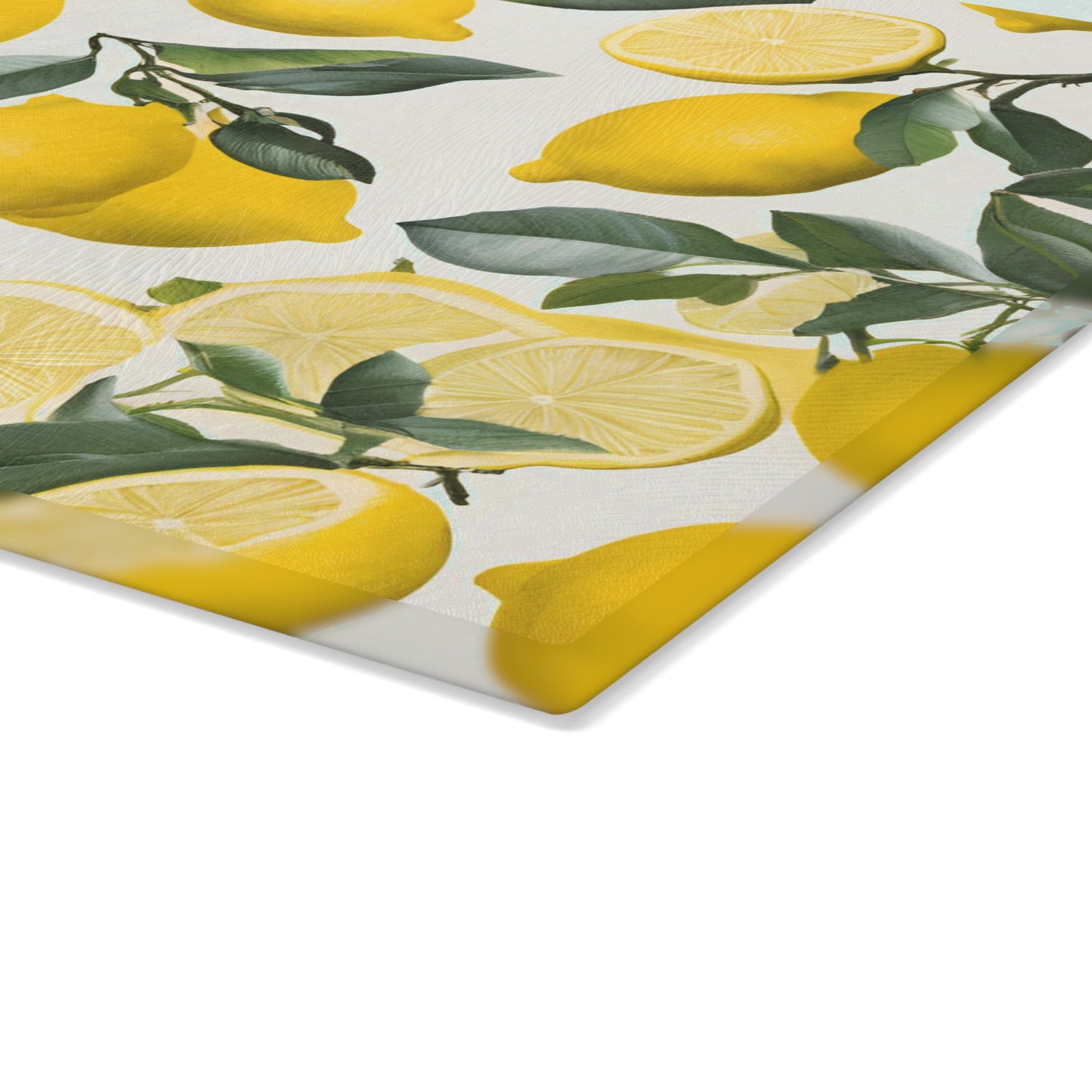 Toile Pattern Lemon Printe Glass Cutting Board Lemon Kitchen Decor Yellow Lemons Fruit Design Glass Board Kitchen Accessories Chef Gifte