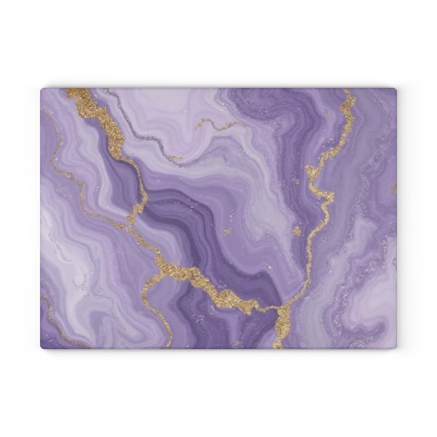 Lavender Agate Glass Cutting Board Purple Marble Kitchen Decor Gold Vein Serving Board