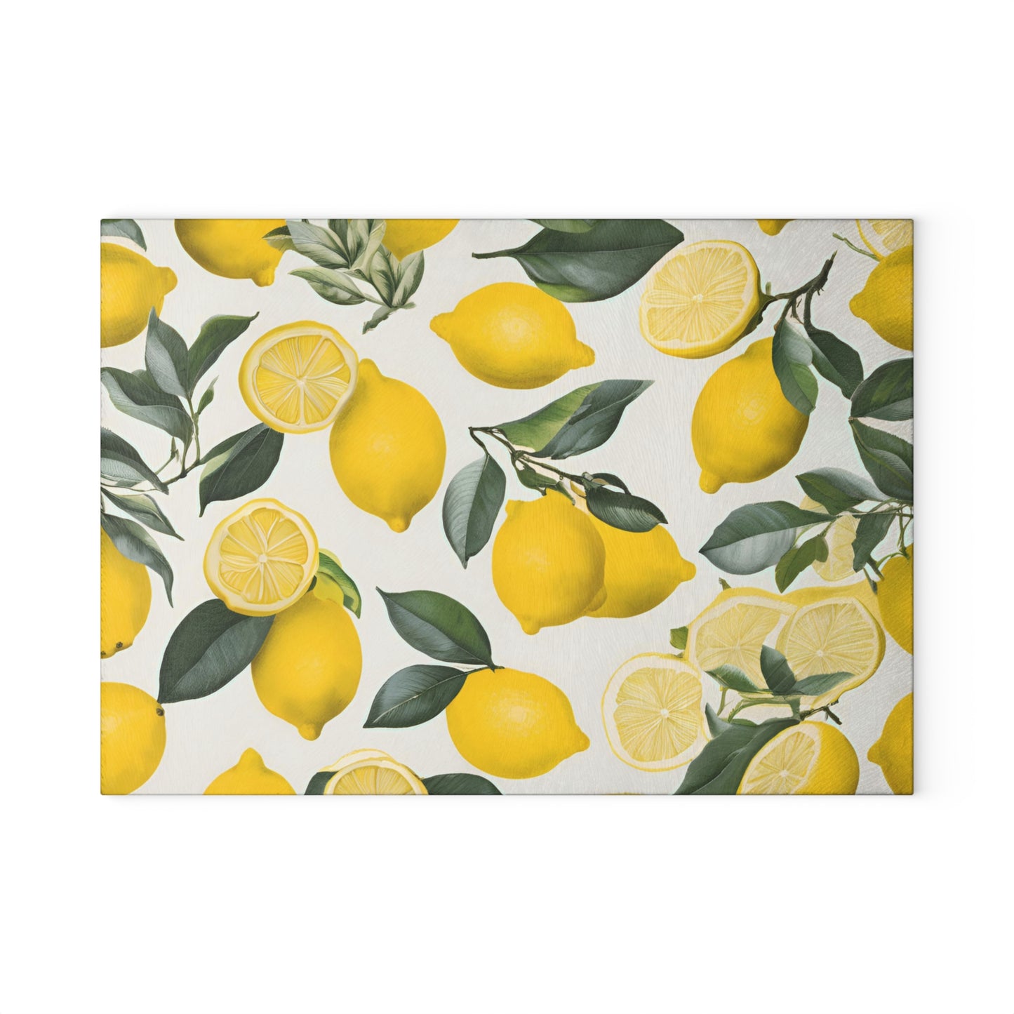 Toile Pattern Lemon Printe Glass Cutting Board Lemon Kitchen Decor Yellow Lemons Fruit Design Glass Board Kitchen Accessories Chef Gifte