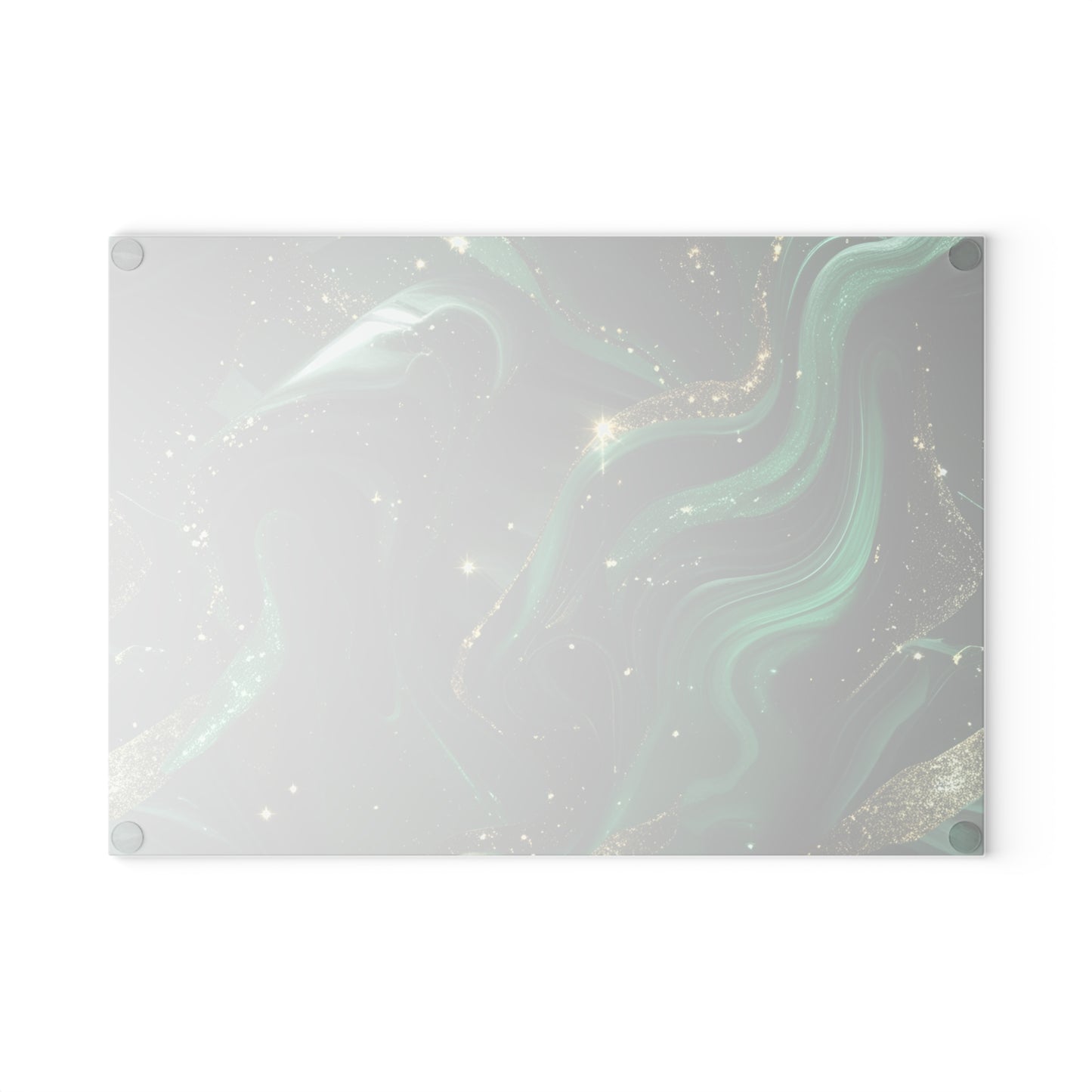 Emerald Marble Glass Cutting Board – Green & Gold Kitchen Decor for Cooking and Serving