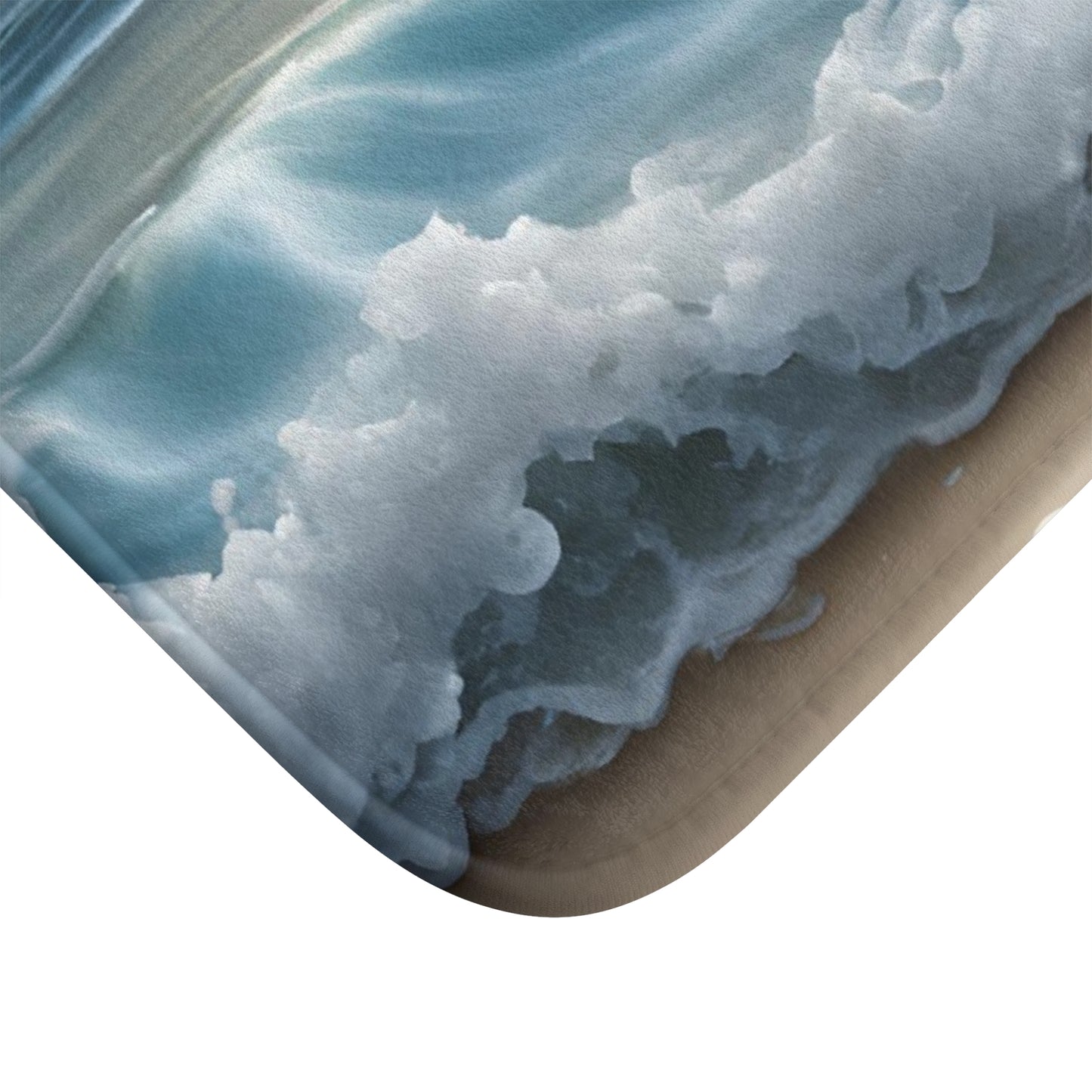 Beach Sunset Bath Mat – Coastal Ocean Wave Bathroom Decor | Coastal Bathroom Rug