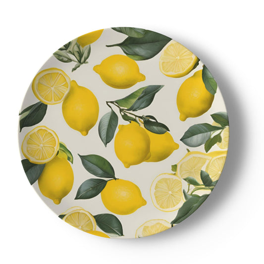 French Lemon Toile Dinner Plate
