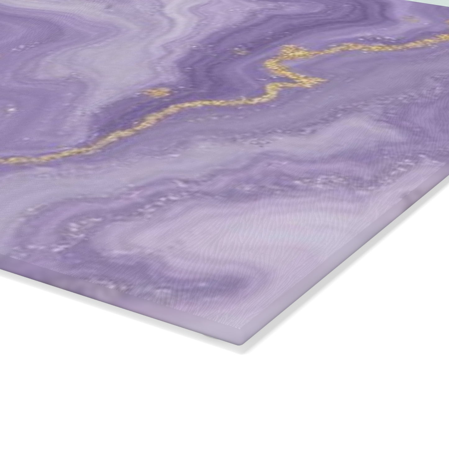 Lavender Agate Glass Cutting Board Purple Marble Kitchen Decor Gold Vein Serving Board