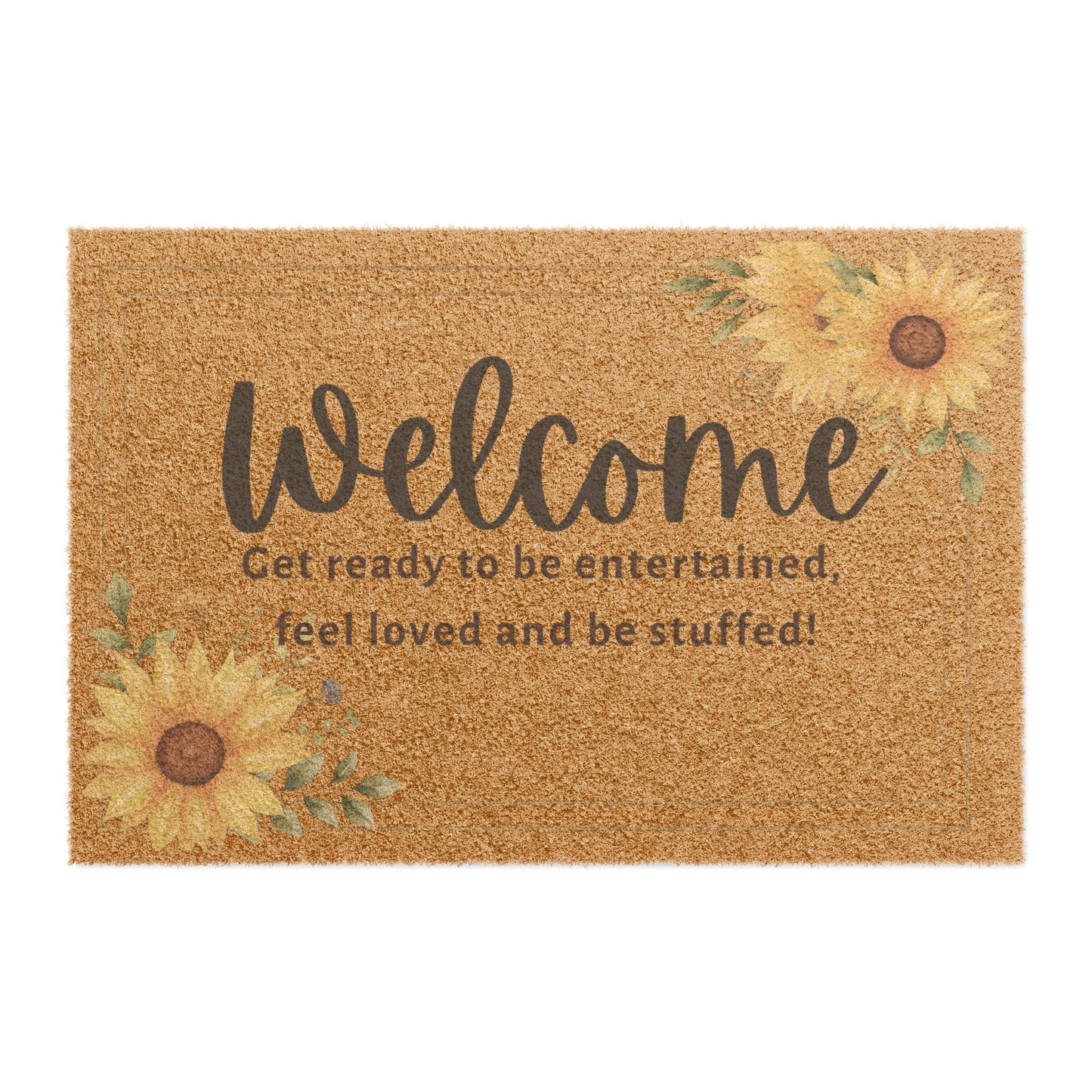 Welcome Doormat Family Doormat Sunflower Welcome Script Doormat Realtor Client Gift Front Doormat Housewarming gift